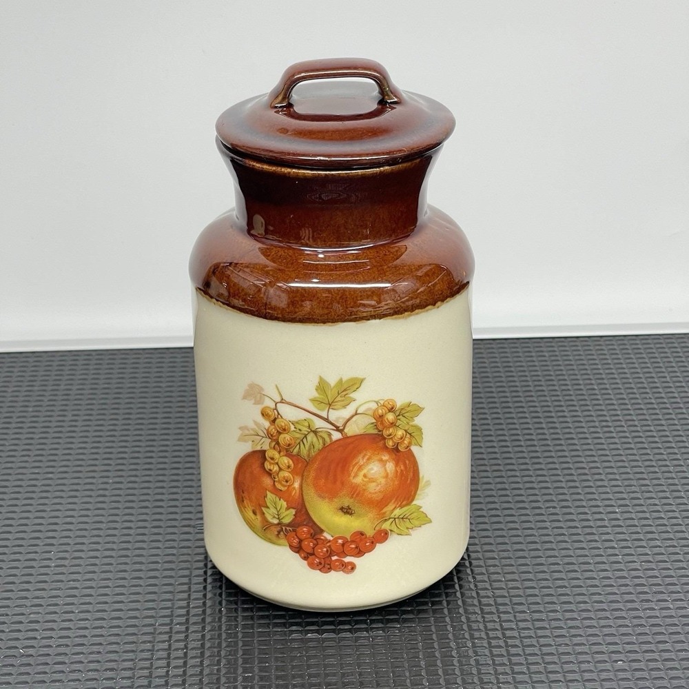 McCoy USA Pottery Fruit Festival 6.75"‎ Canister Apple Transfer Ware Decal #251